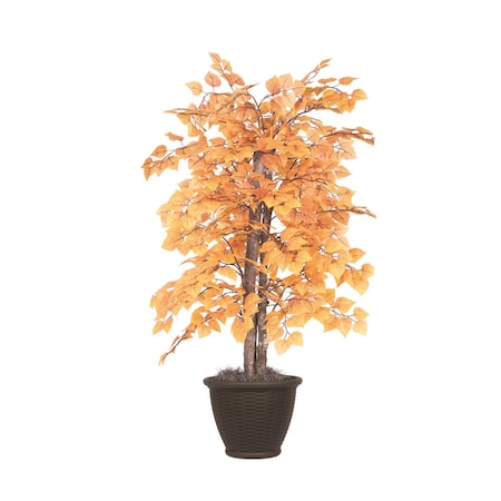 Dare2Decor 4 ft. Golden Aspen Bush in Plastic Contain, Orange DA3254993